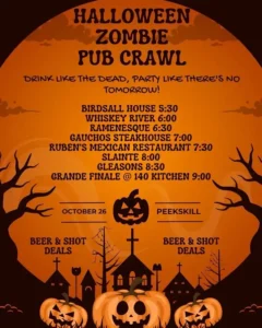 Halloween Zombie Pub Crawl in Peekskill, NY