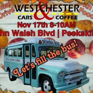 Westchester Cars & Coffee Food Drive in Peekskill, NY