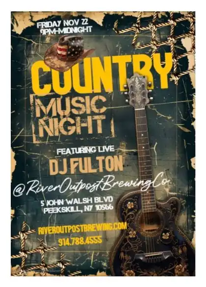 Country Music Night w/ DJ Fulton at River Outpost in Peekskill, NY